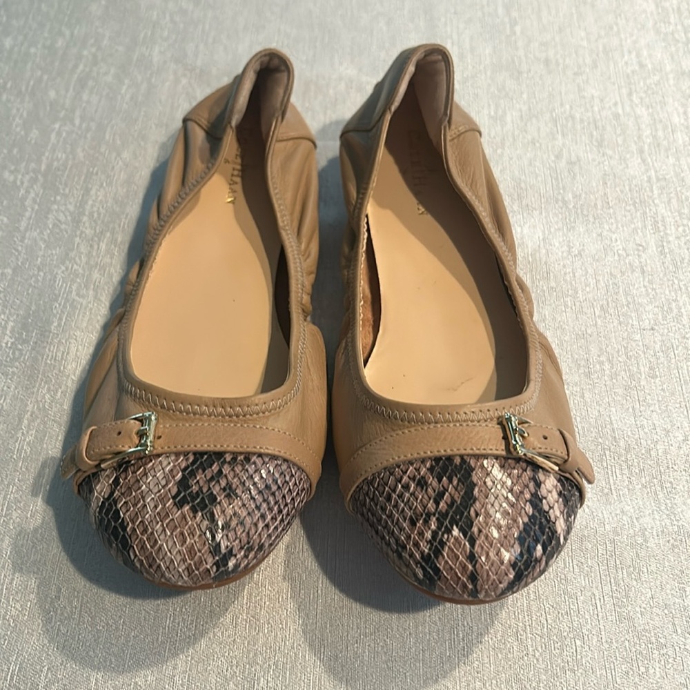Cole Haan Cap Toe Buckle Ballet Flats